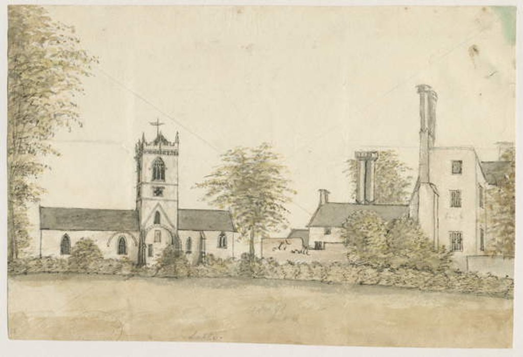Detail of Lapley Church: water colour painting, nd [1762-1802] by Stebbing Shaw