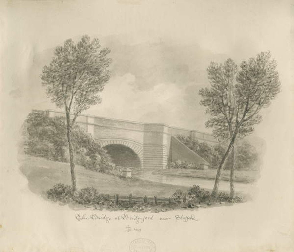 Detail of Stafford - Bridge at Bridgeford by John Buckler