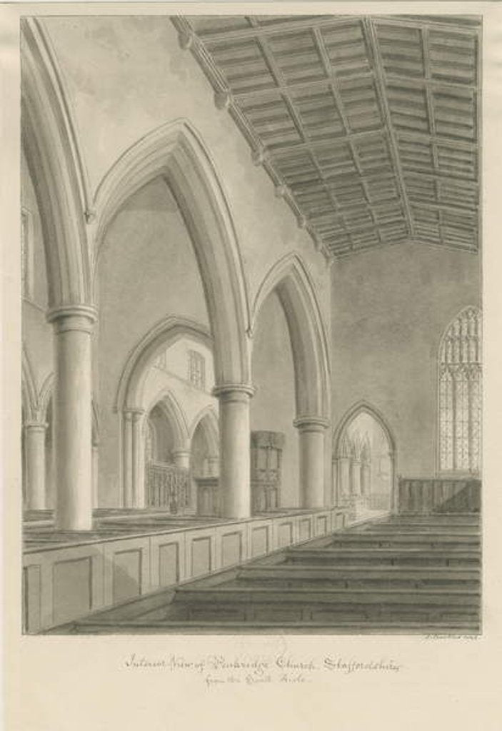 Detail of Interior of Penkridge Church by John Buckler