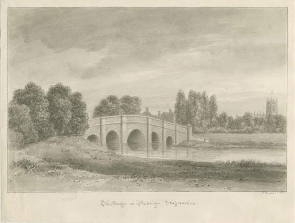 Detail of Penkridge Town - [Bull] Bridge by John Buckler