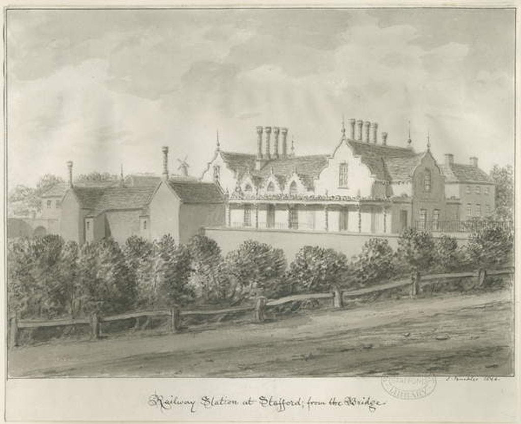 Detail of Stafford - Railway Station by John Buckler