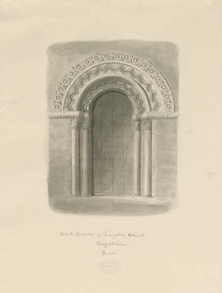 Detail of Longdon Church - South Doorway by John Buckler