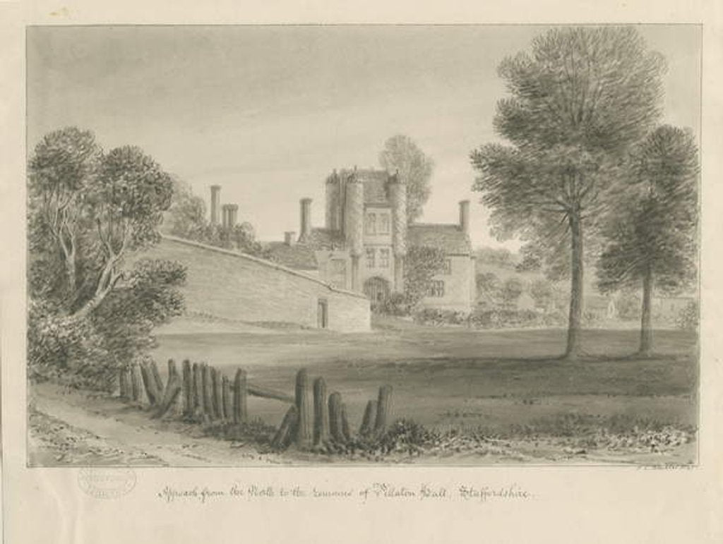 Detail of Pillaton Hall by John Chessell Buckler