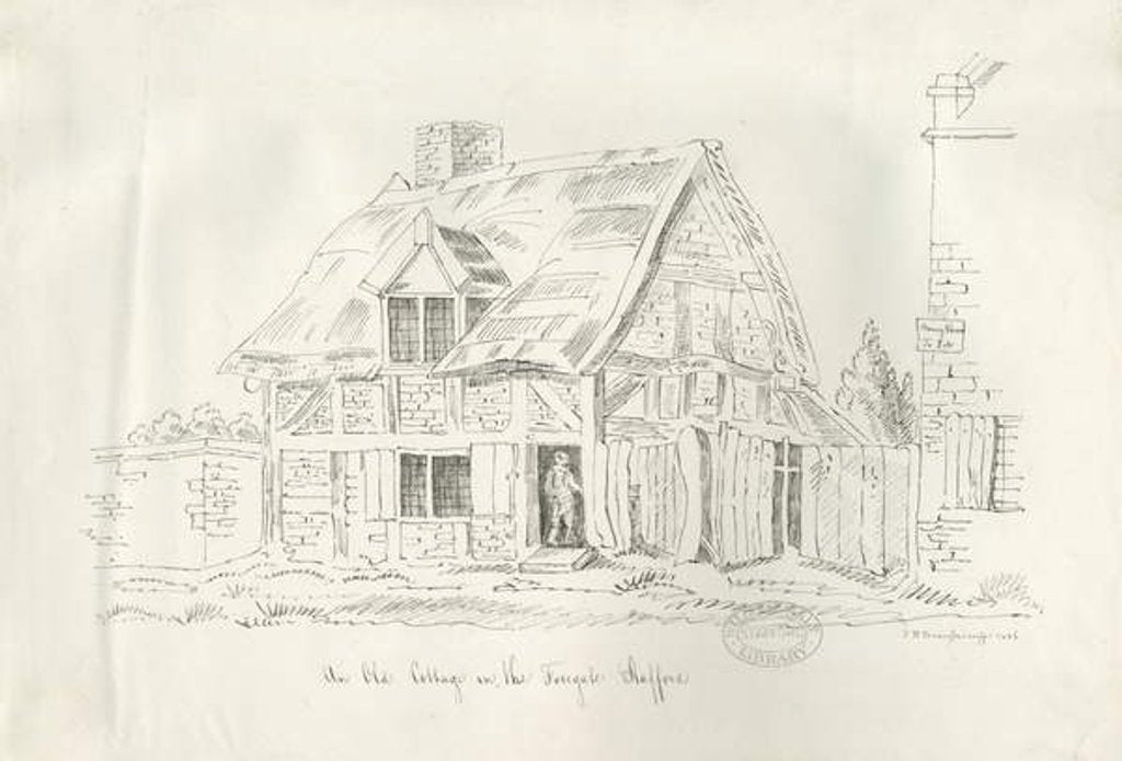 Detail of Stafford - Old Cottage in the Foregate: pen and ink drawing, 1836 by John Robert Fernyhough