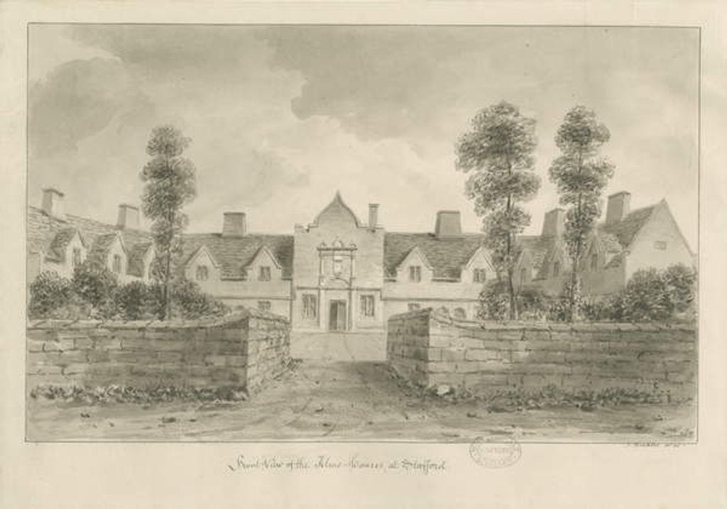 Detail of Stafford - Alms Houses: sepia drawing, 1841 by John Buckler