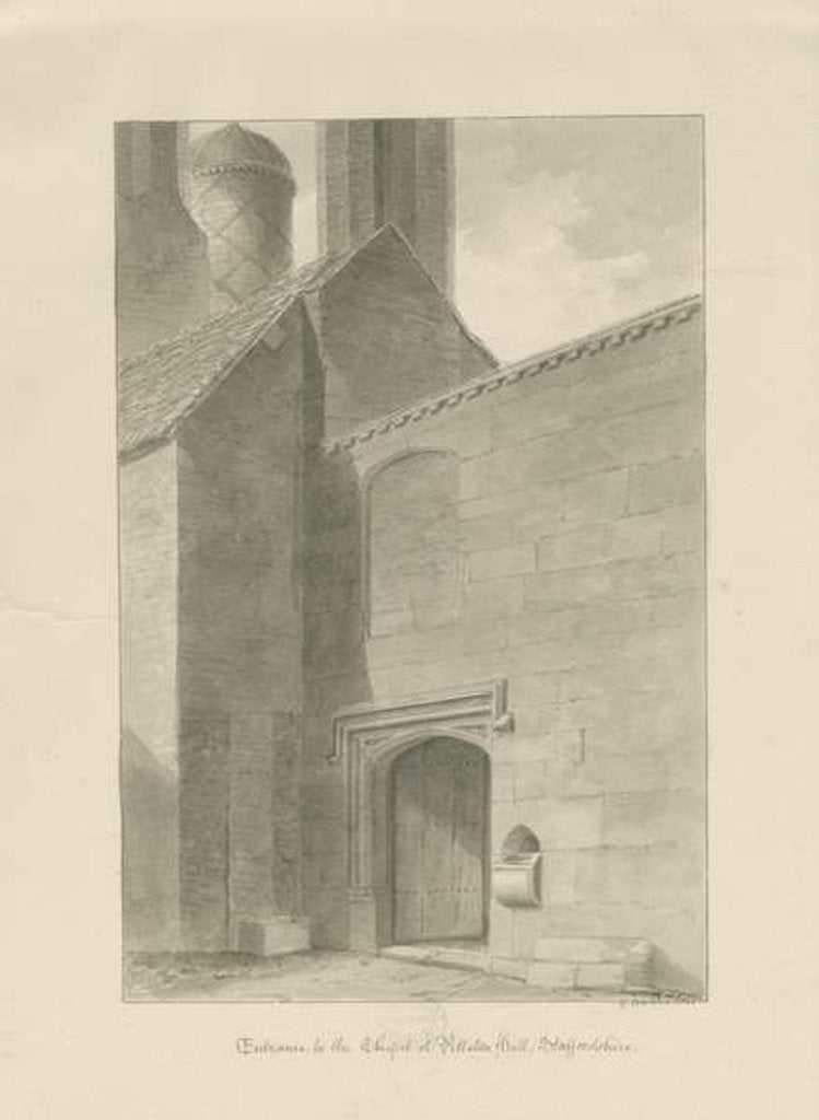 Detail of Pillaton Hall - Chapel Entrance by George Buckler