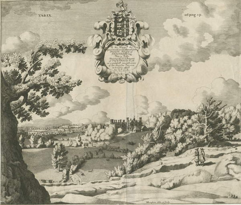 Detail of Prestwood Hall: engraving, nd [1653-1727] by Michael Burghers