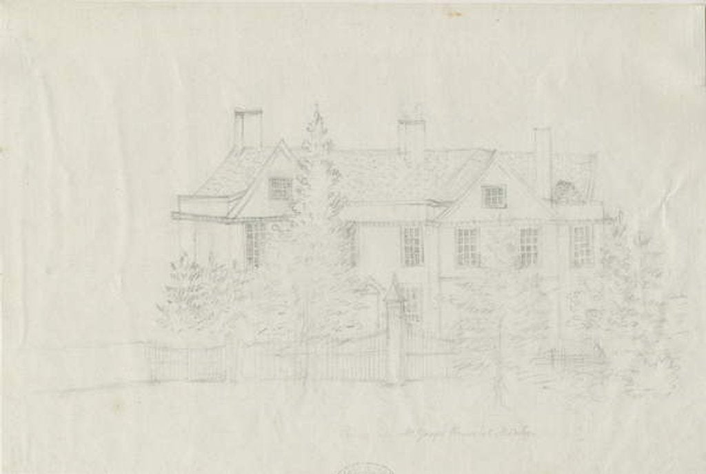 Detail of Madeley - [?Mr Young's] House: pencil drawing, nd [?18th cent] by Stebbing Shaw