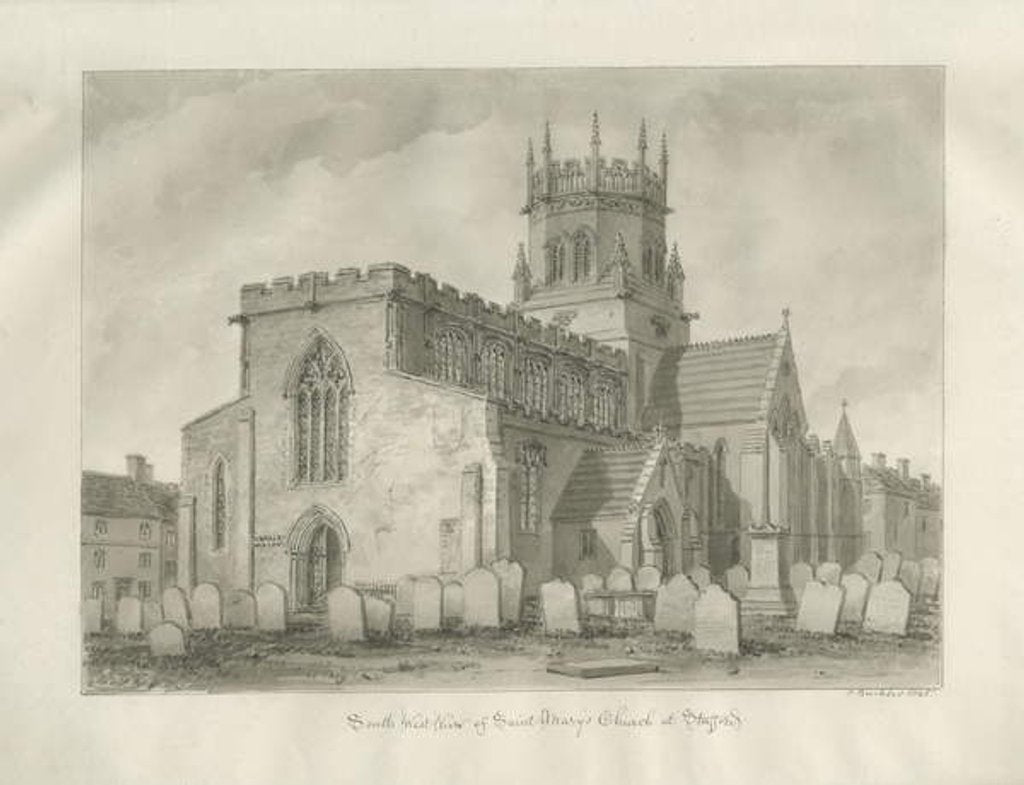 Detail of Stafford - St. Mary's Church by John Buckler