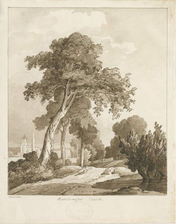Marchington Church, 1836 posters & prints by Thomas Peploe Wood