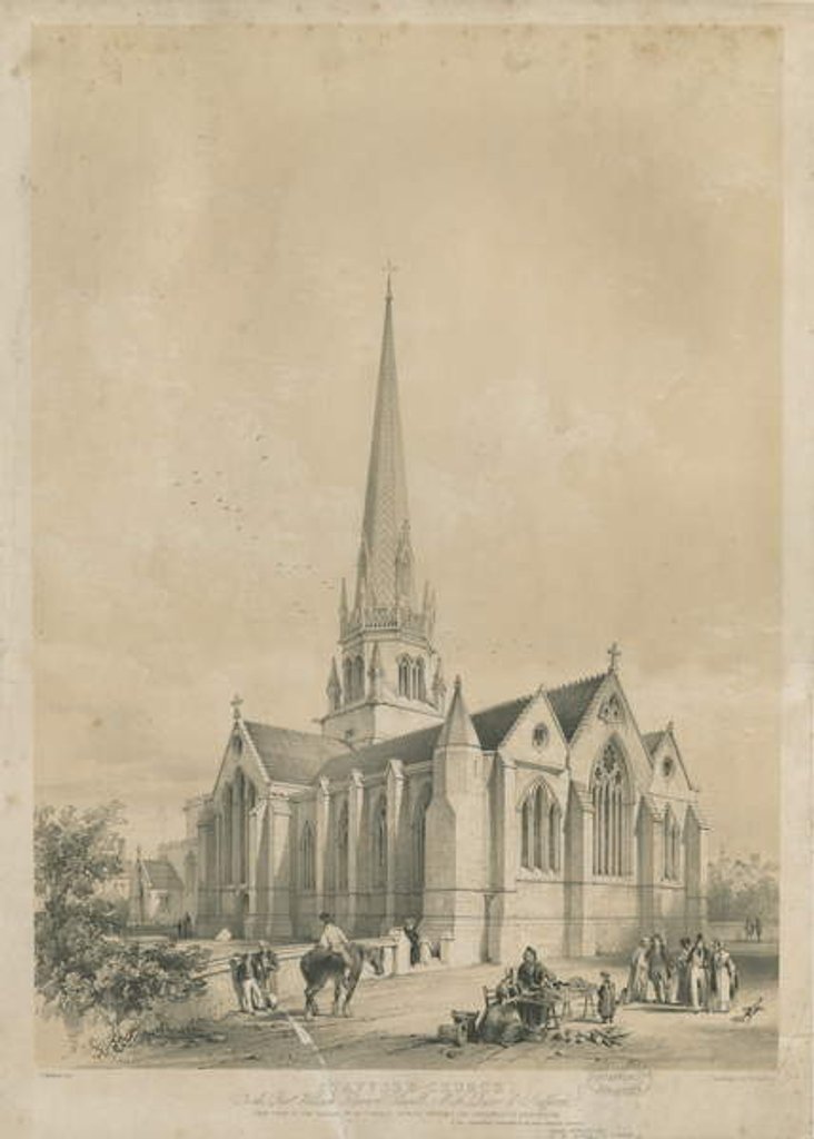 Detail of Stafford - St. Mary's Church: lithograph, nd [c 1841] by George Gilbert Scott