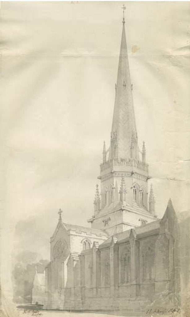 Detail of Stafford - St. Mary's Church by John Chessell Buckler