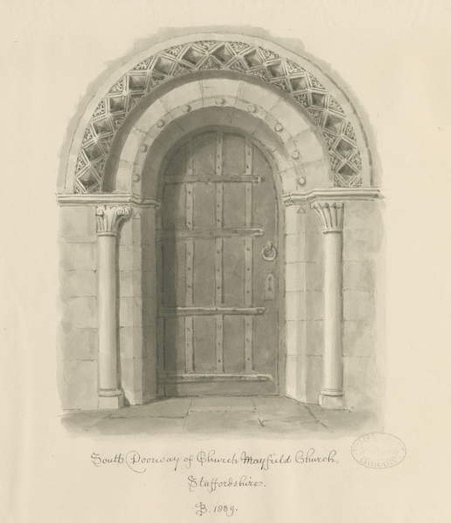 Detail of Mayfield Church - South Doorway by John Buckler