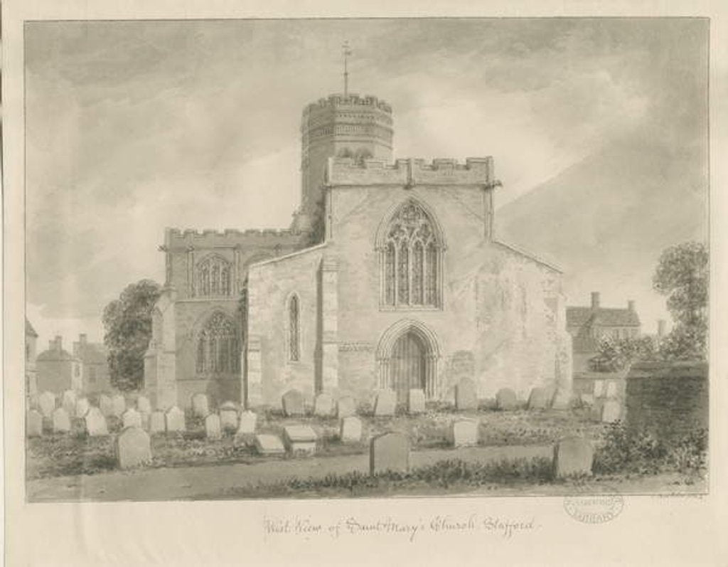 Detail of Stafford - St. Mary's Church by John Buckler