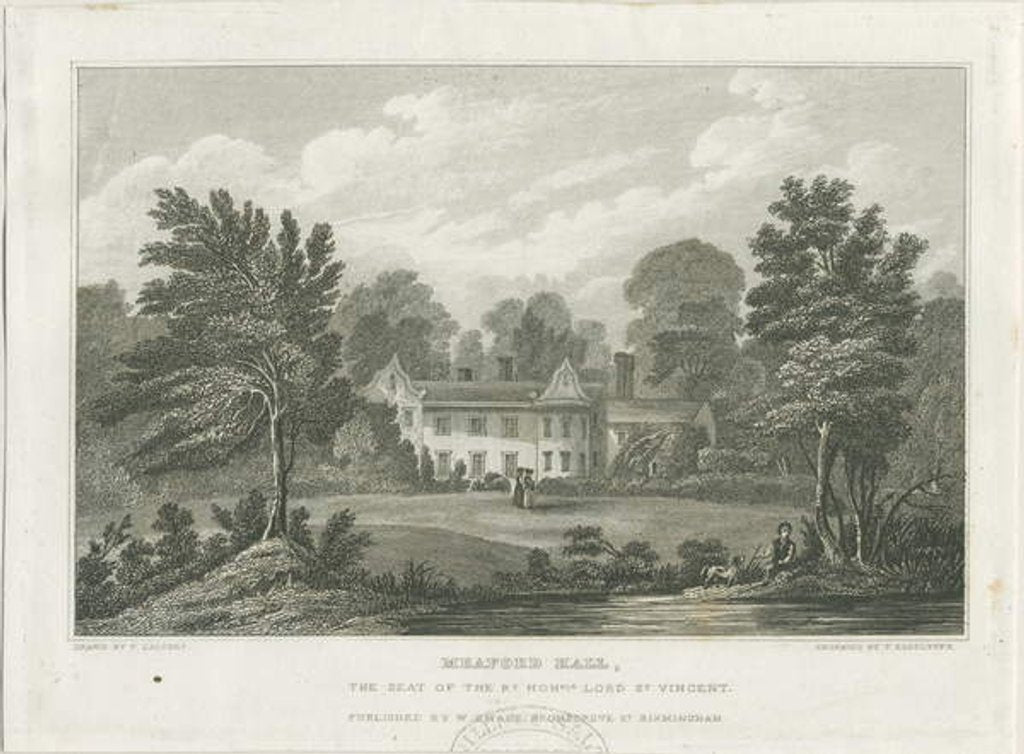 Detail of Meaford Hall: engraving, nd [?mid 19th cent] by Frederick Calvert