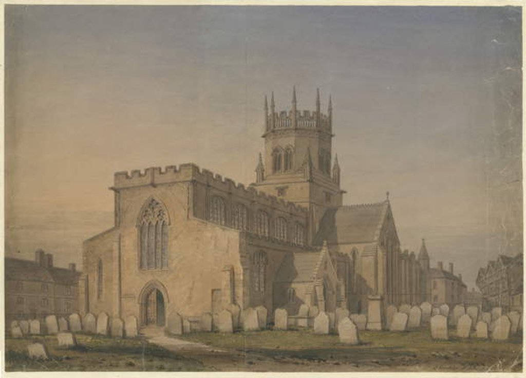 Detail of Stafford - St. Mary's Church: water colour drawing, 1846 by John Buckler