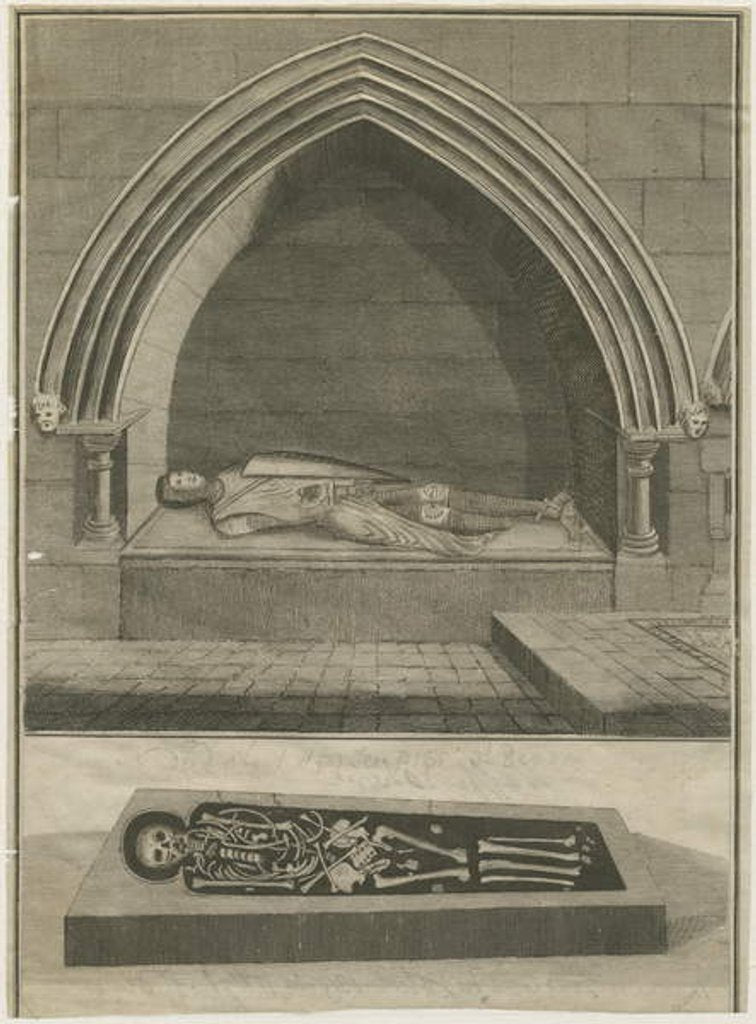 Detail of Mavesyn Ridware - Tomb of Hugo Mavesyn: engraving, nd [?18th cent] by School English