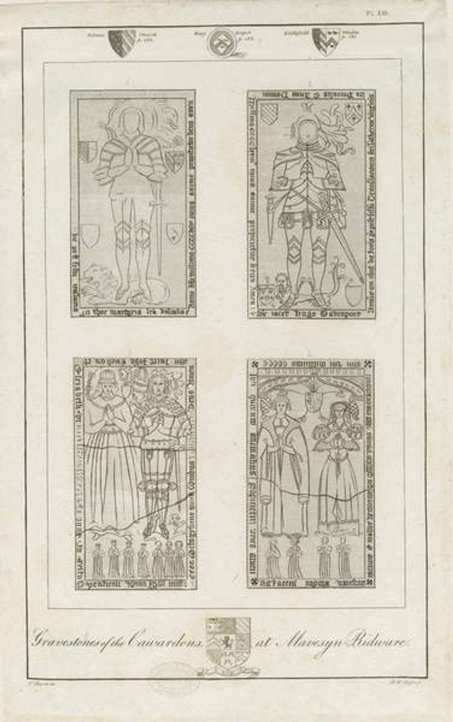 Detail of Mavesyn Ridware - Gravestones of the Carwardens: engraving by School English