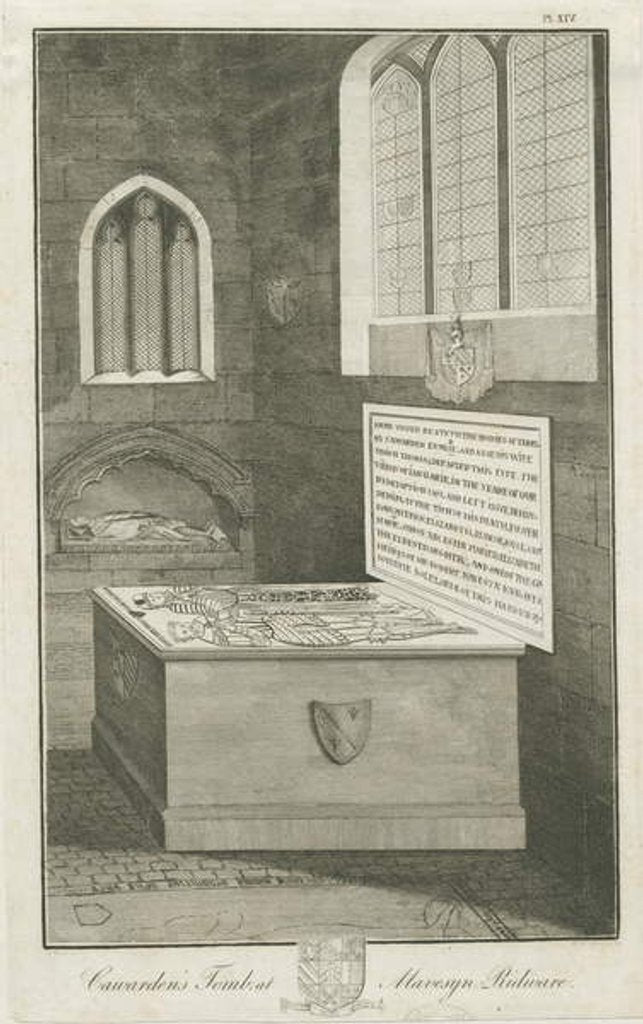 Detail of Mavesyn Ridware - Tomb of Thomas Carwarden: engraving, nd [late 18th cent] by School English