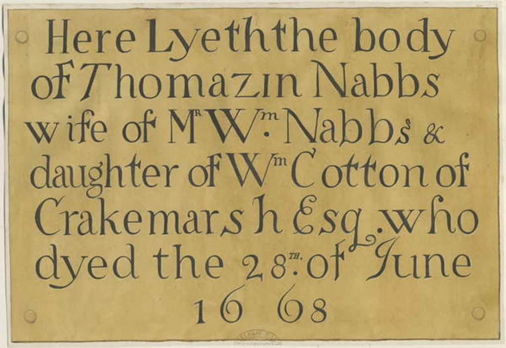 Detail of Stafford - Brass Tombstone in St. Mary's Church by School English