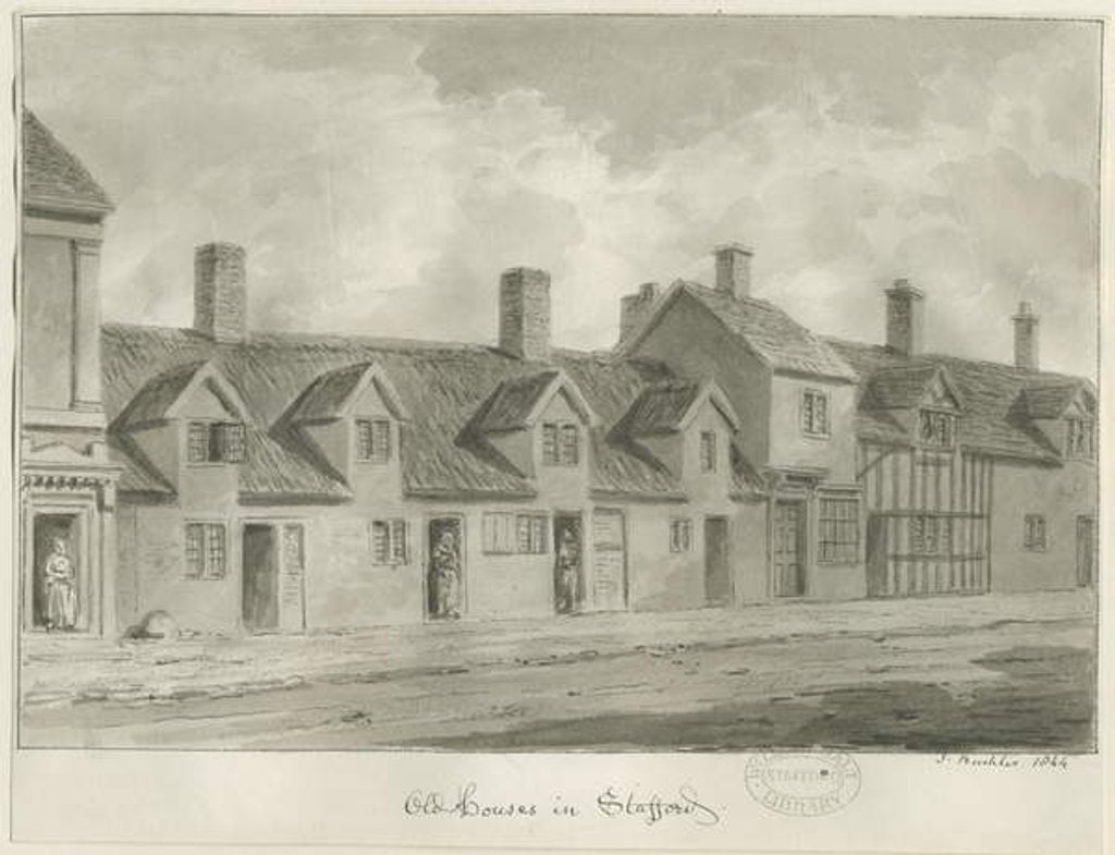 Detail of Stafford - Old Houses [in Eastgate Street] by John Buckler