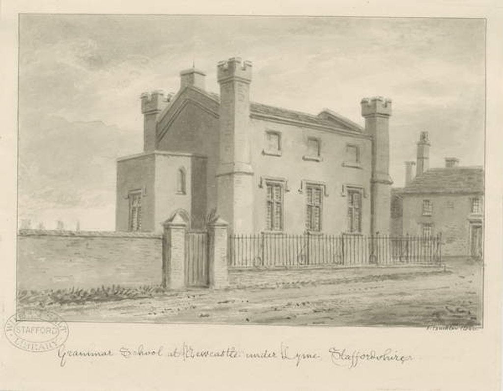 Detail of Newcastle-under-Lyme - Grammar School by John Buckler
