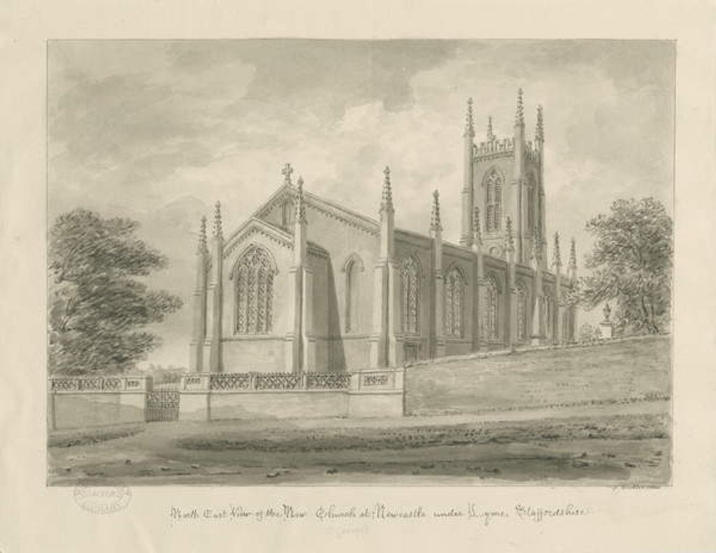 Detail of Newcastle-under-Lyme - 'St. George's' by John Buckler