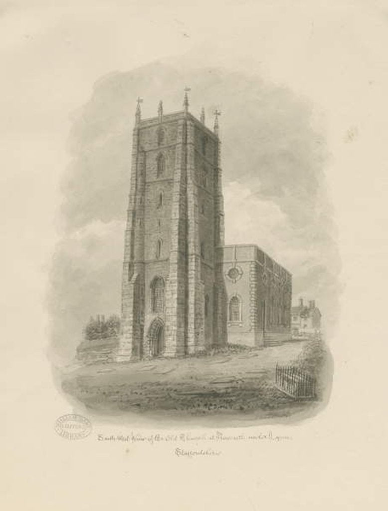 Detail of Newcastle-under-Lyme - 'St. Giles the Abbot' by John Buckler