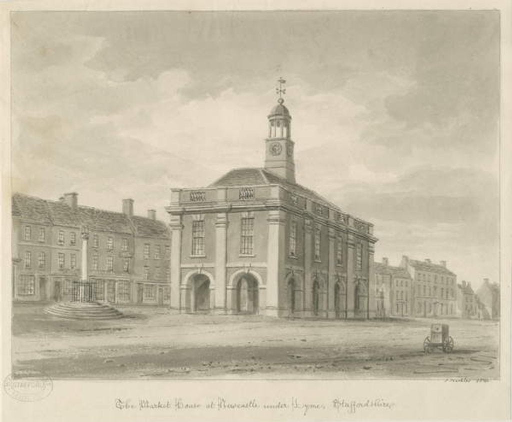 Detail of Newcastle-under-Lyme - Market Square by John Buckler