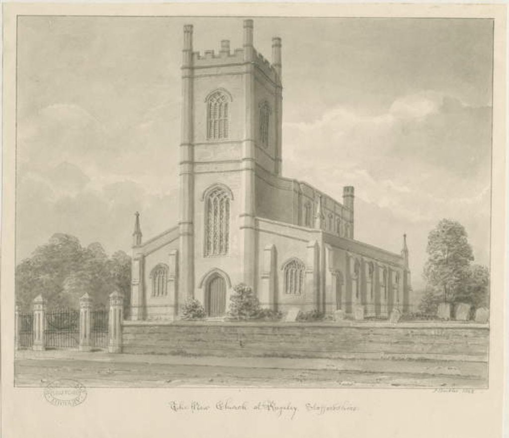 Detail of Rugeley Church by John Buckler