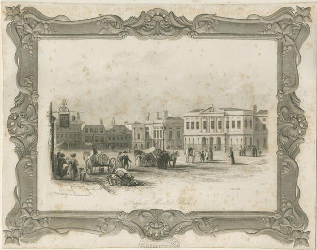 Detail of Stafford - Market Place: engraving by School English