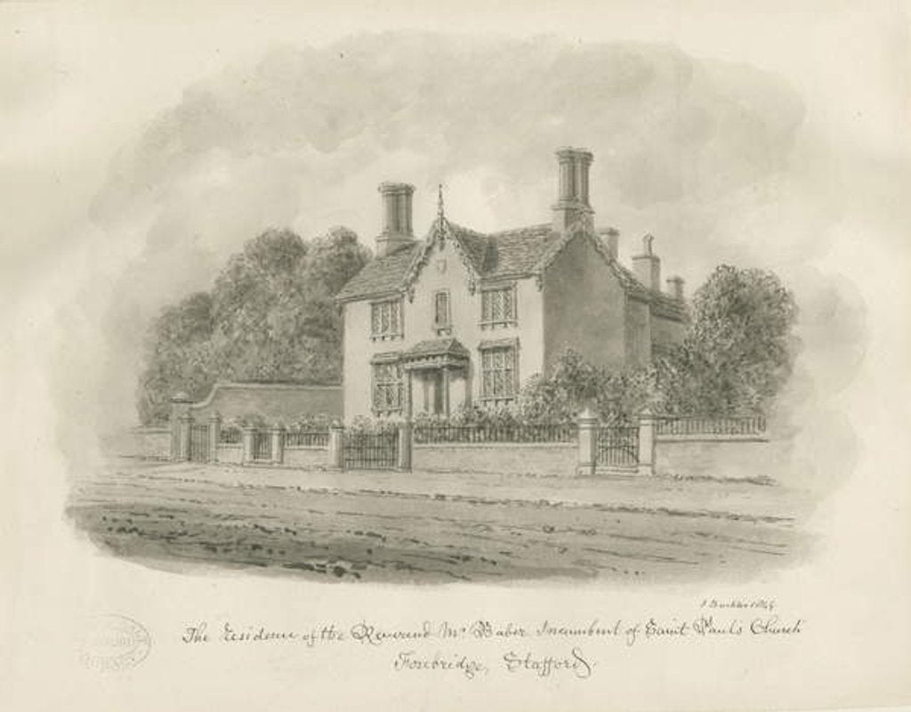 Detail of Stafford - Residence of Reverend Baber by John Buckler