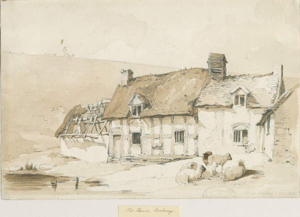 Detail of Norbury Village - Old Houses by Thomas Peploe Wood