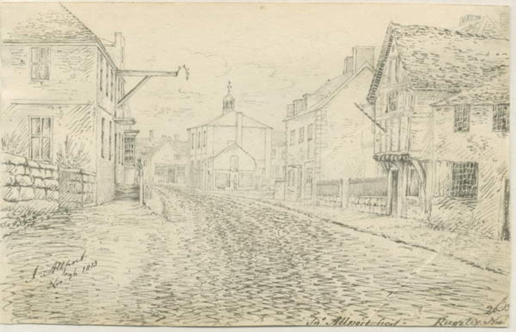 Detail of Rugeley Town: pen and ink drawing, 26 Nov 1813 by John Allport