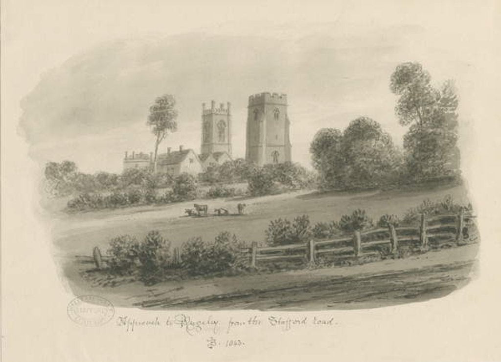 Detail of Rugeley Town - From the Stafford Road by John Buckler