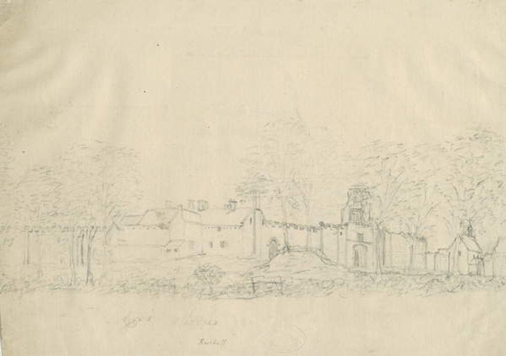 Detail of Rushall Castle/Hall: pencil drawing, nd [1762-1802] by Stebbing Shaw