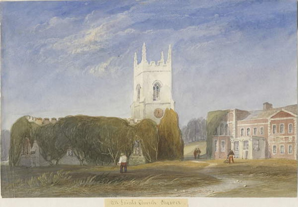 Detail of Okeover Church - 'All Saints' by Lewis John Wood