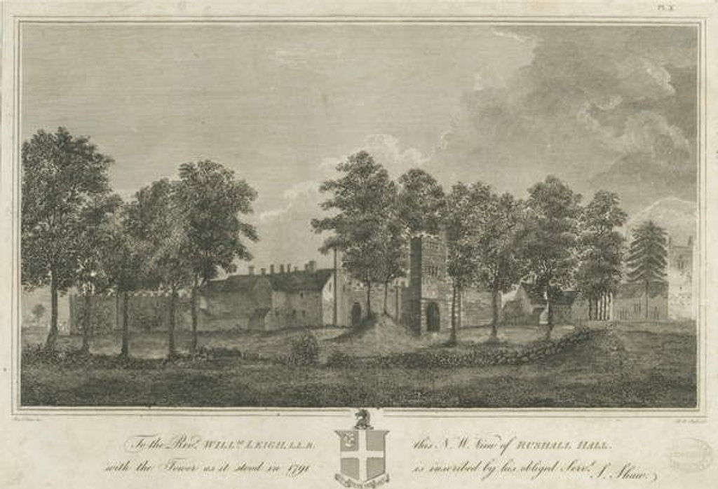 Detail of Rushall Castle/Hall: engraving, 1791 by Stebbing Shaw