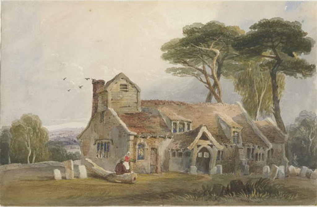 Detail of Rushton Spencer Church: water colour painting, nd [c1830-1840] by Lewis John Wood
