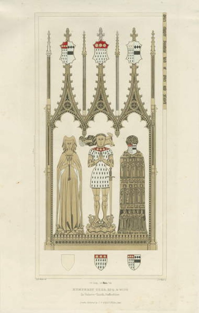 Detail of Interior of Okeover Church - Monument to Humphrey Oker by School English