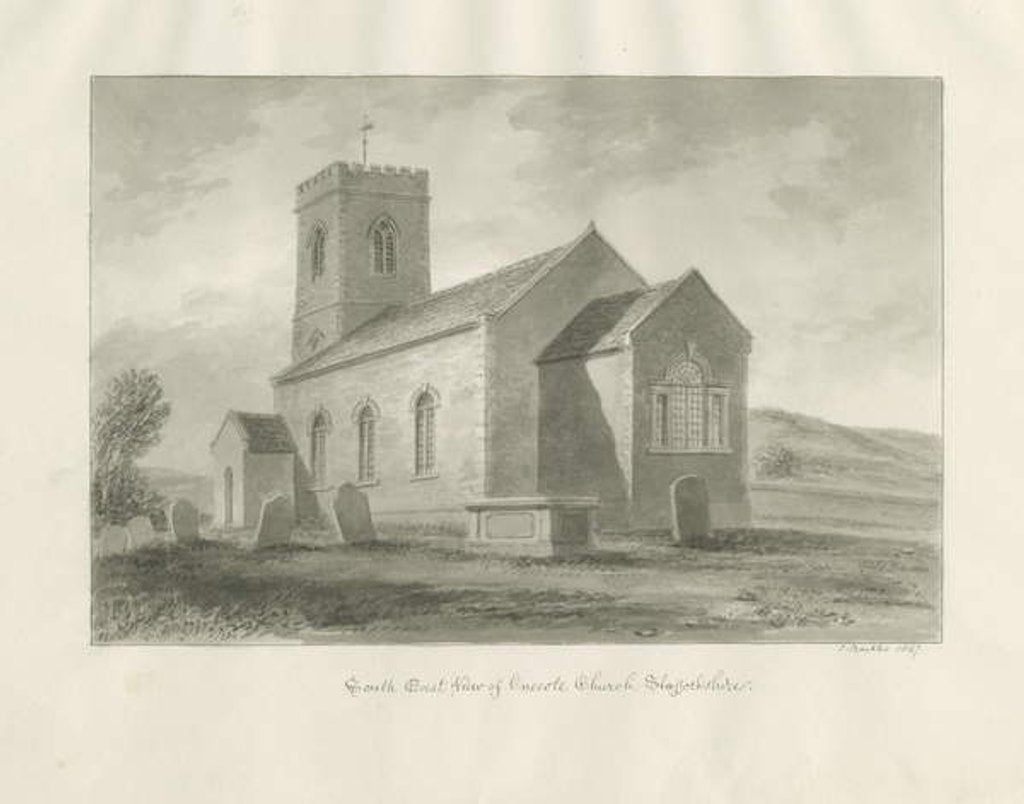 Detail of Onecote Church by John Buckler