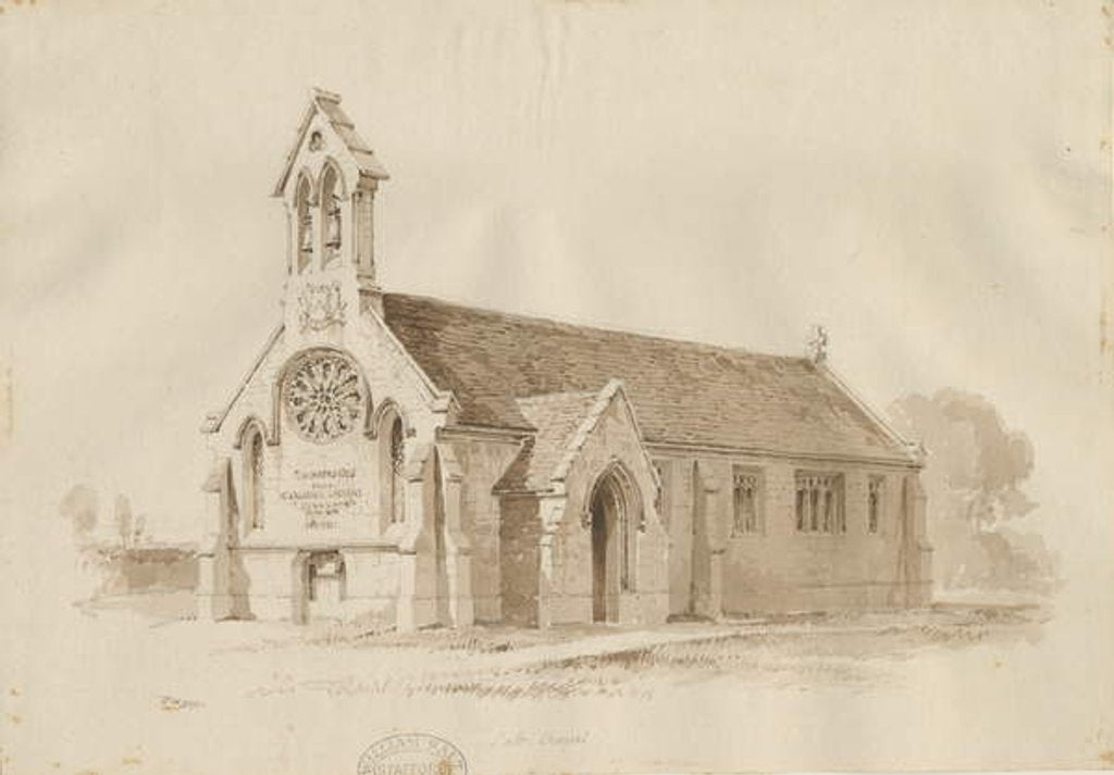 Detail of Stafford - Salt Chapel [St. James']: pen and wash drawing, 1840 by Thomas Peploe Wood