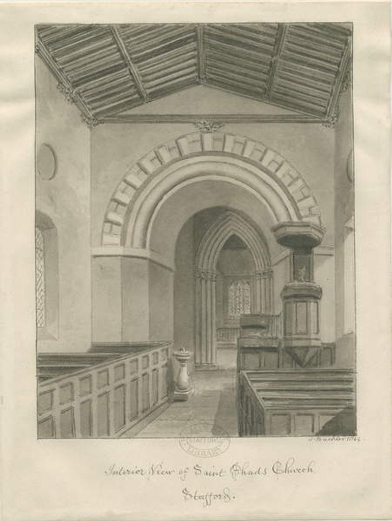 Detail of Stafford - St. Chad's Church by John Buckler