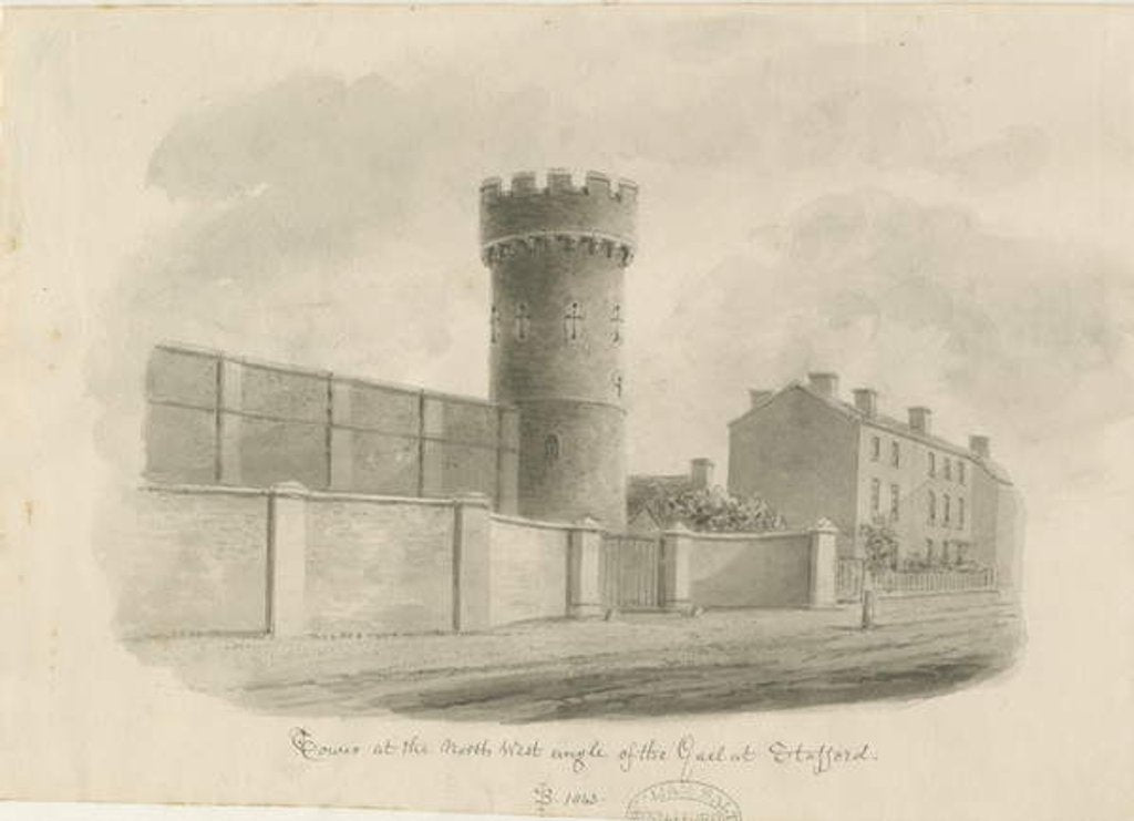 Detail of Stafford - Round Tower of the Gaol by John Buckler