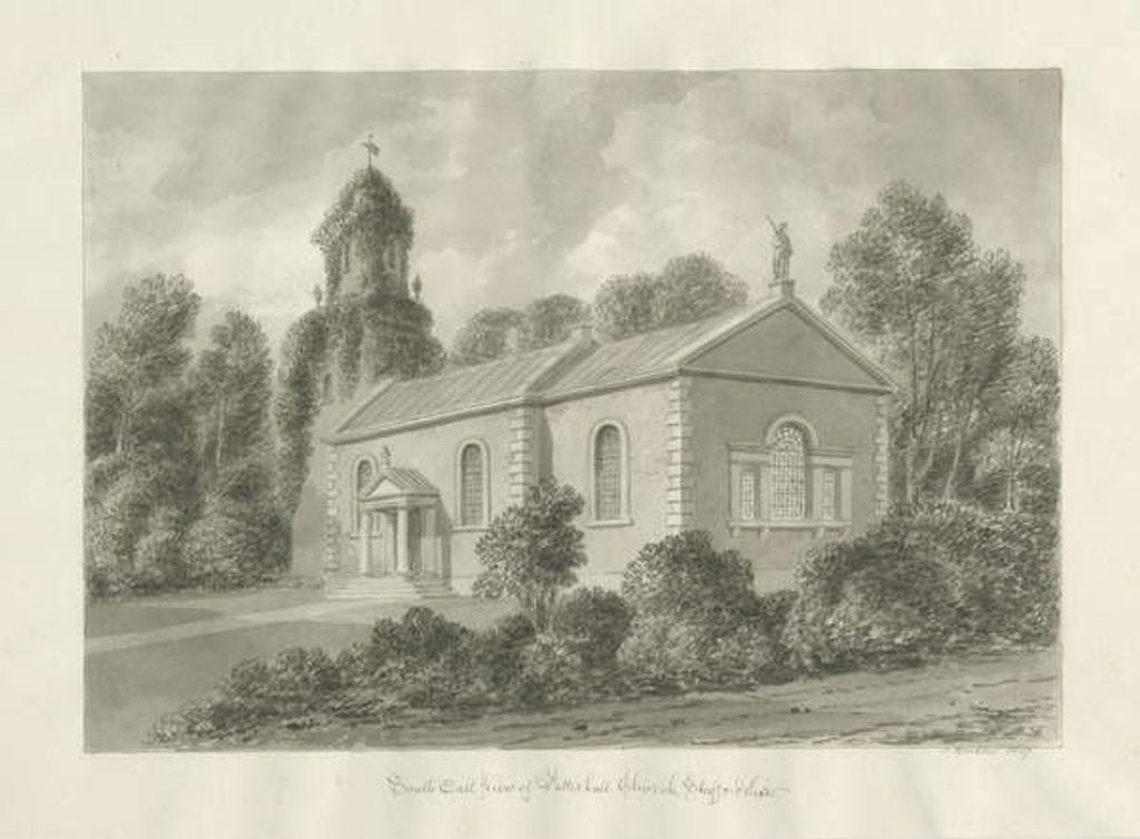 Detail of Patshull Church by John Buckler