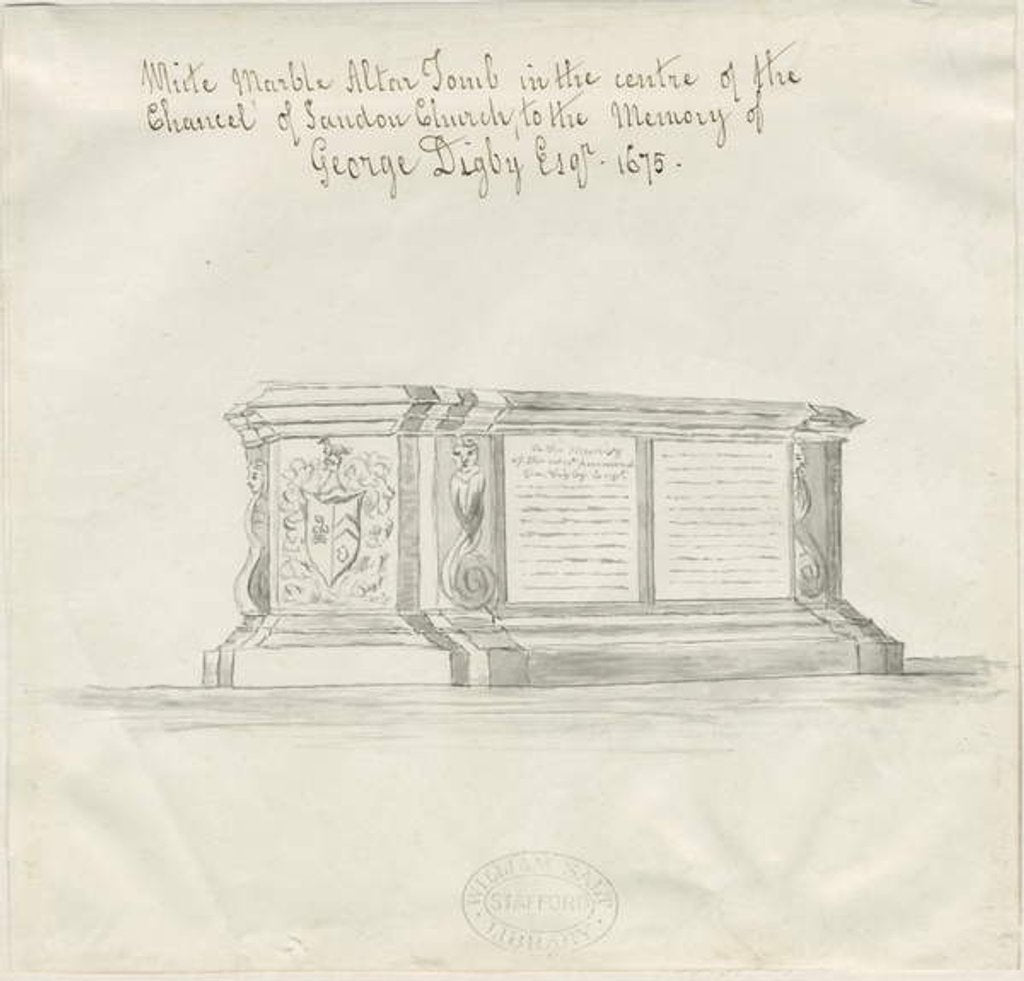 Detail of Sandon Church - Tomb of George Digby by School English