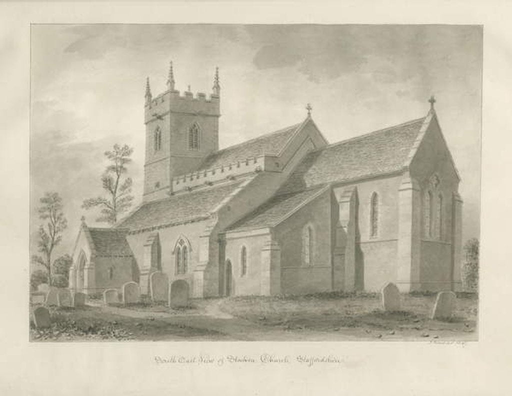 Detail of Standon Church by John Buckler