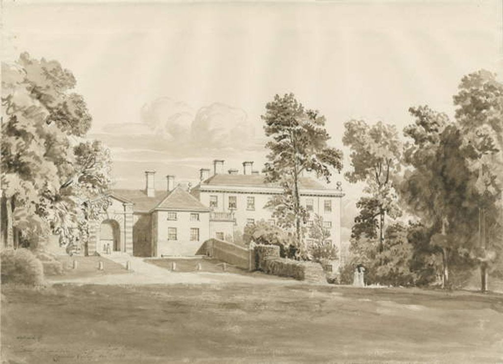 Detail of Patshull House: sepia wash drawing, Aug 1820 by John Buckler