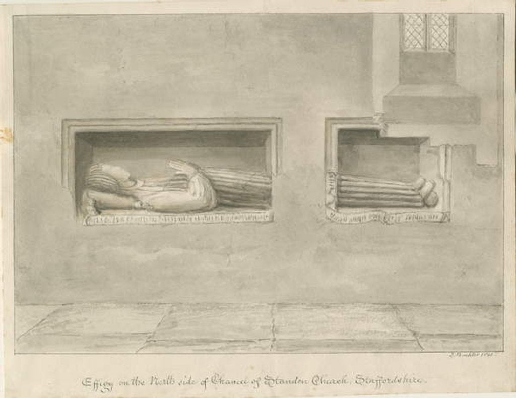 Detail of Standon Church - Wall Tomb [to Nicholas Hyde] by John Buckler