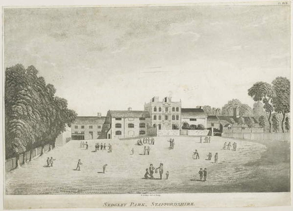 Detail of Sedgley Park School: aquatint engraving by School English